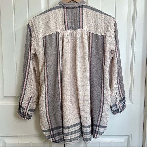 Free People Shimmer Tunic w/ Pockets in Pink & Grey, Size XS - Picture 5 of 8